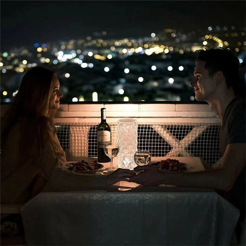 Abajur de Mesa Cristal LED 16 Cores com Projetor