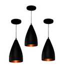 Luminária Pendente Vegas Preto com Cobre - COMPRE 1 LEVE 3