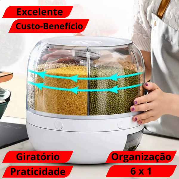 Dispenser Giratório 6 em 1 | Organização com Estilo