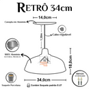 Luminária Pendente Retro em Alumínio - Industrial Rústico