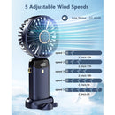 Mini Ventilador Portátil de Mão Dobrável Digital USB Recarregável