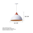 Luminária Pendente Meia Lua com Chapéu em Alumínio