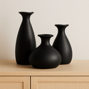 Trio de Vasos Garrafa de Cerâmica