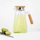 Jarra de Vidro com Tampa de Bambu Moderna