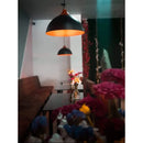 Luminária Pendente Meia Lua com Chapéu em Alumínio