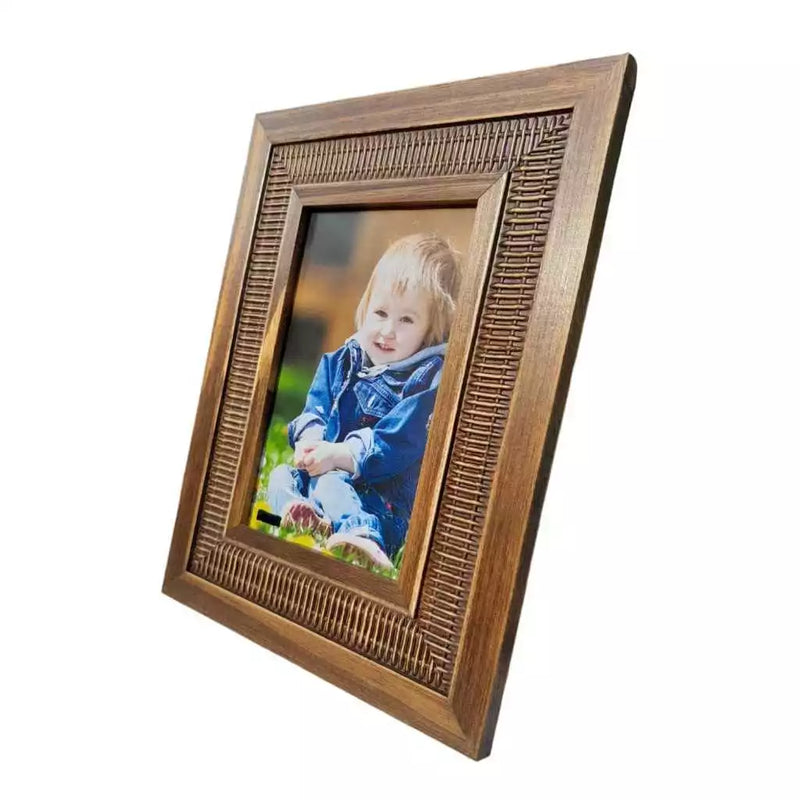 Porta-Retrato Luxo em Madeira Pinus com Vidro