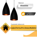 Luminária Pendente Vegas Preto com Cobre - COMPRE 1 LEVE 3