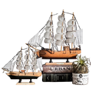 Veleiro Decorativo de Madeira