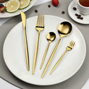 Conjunto de Talheres Dourado de Aço Inox – 24 Peças