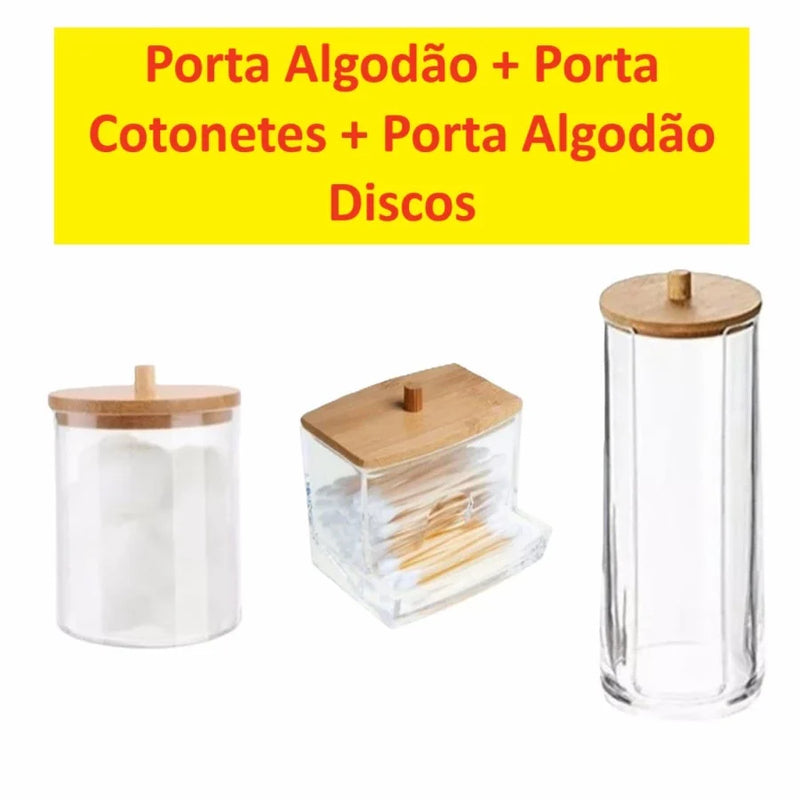 Porta Algodão e Cotonete Elegante