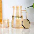 Jarra de Vidro Ambar com Tampa de Inox e Vedação de Silicone