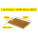 Bandeja Retangular de Bambu com Arco ou Alça Reta