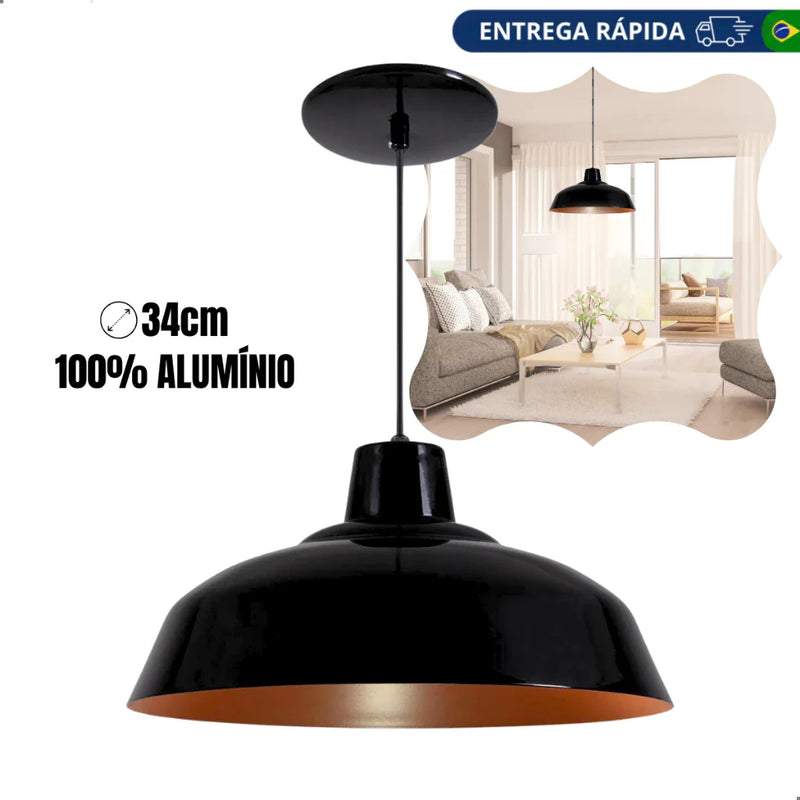 Luminária Pendente Retro em Alumínio