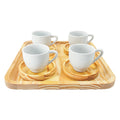 Kit Elegante com Bandeja e Xícaras de Porcelana