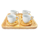 Kit Elegante com Bandeja e Xícaras de Porcelana