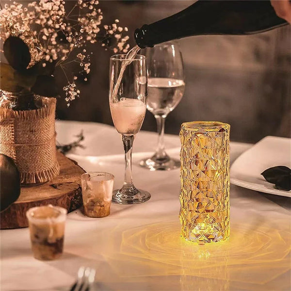 Abajur de Mesa Cristal LED 16 Cores com Projetor