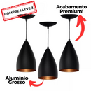Luminária Pendente Vegas Preto com Cobre - COMPRE 1 LEVE 3
