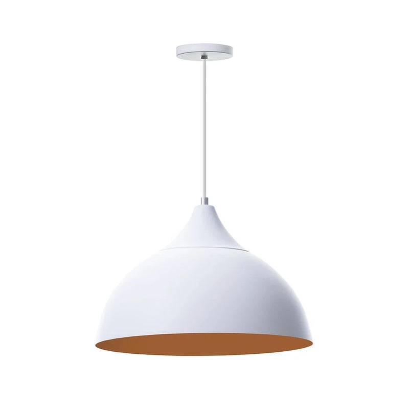 Luminária Pendente Meia Lua 30 cm com Chapéu em Alumínio
