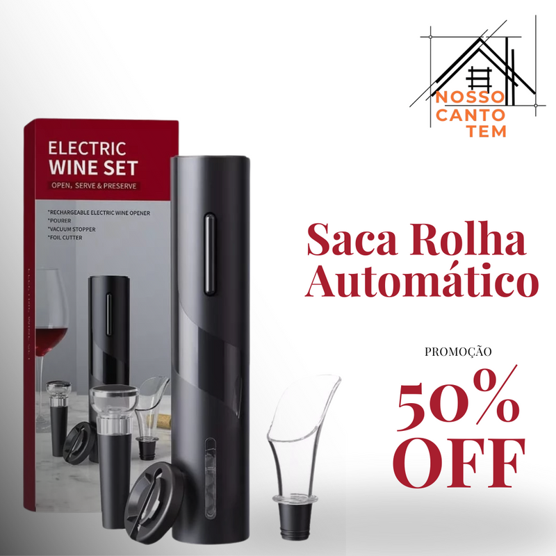 Abridor de Vinho Automático - Kit Completo 50% OFF