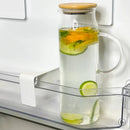 Jarra de Vidro com Tampa de Bambu Natural