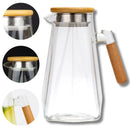 Jarra de Vidro com Tampa de Bambu Moderna