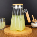 Jarra de Vidro com Tampa de Bambu Moderna