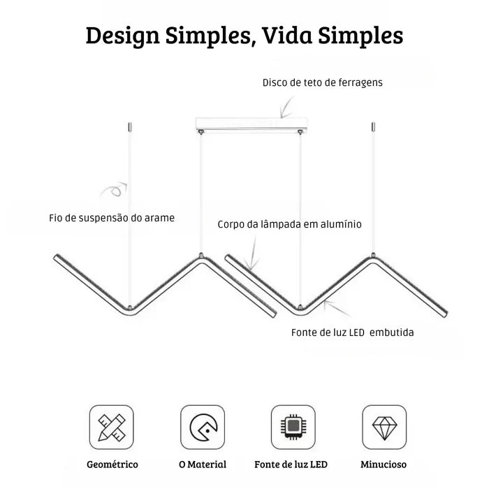 Pendente Minimalista LED Veneto