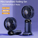 Mini Ventilador Portátil de Mão Dobrável Digital USB Recarregável