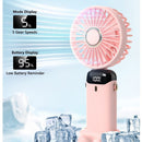 Mini Ventilador Portátil de Mão Dobrável Digital USB Recarregável