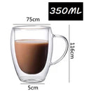 Caneca Parede Dupla Vidro Café e Chá