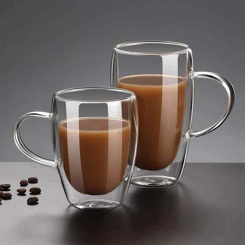 Caneca Parede Dupla Vidro Café e Chá