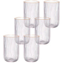 Jogo de 6 Copos de Vidro  com Borda Dourada