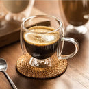 Caneca Parede Dupla Vidro Café e Chá