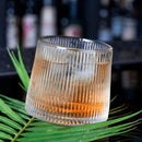 Jogo de 6 Copos de Whisky com Fundo Giratório Listrado