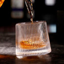 Jogo de 6 Copos de Whisky com Fundo Giratório Listrado