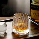 Jogo de 6 Copos de Whisky com Fundo Giratório Listrado