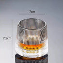 Jogo de 6 Copos de Whisky com Fundo Giratório Listrado