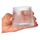 Jogo de 6 Copos de Whisky com Fundo Giratório Listrado