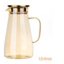 Jarra de Vidro Ambar com Tampa de Inox e Vedação de Silicone