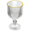 Jogo de Taças de Vidro Fio de Ouro Canelado