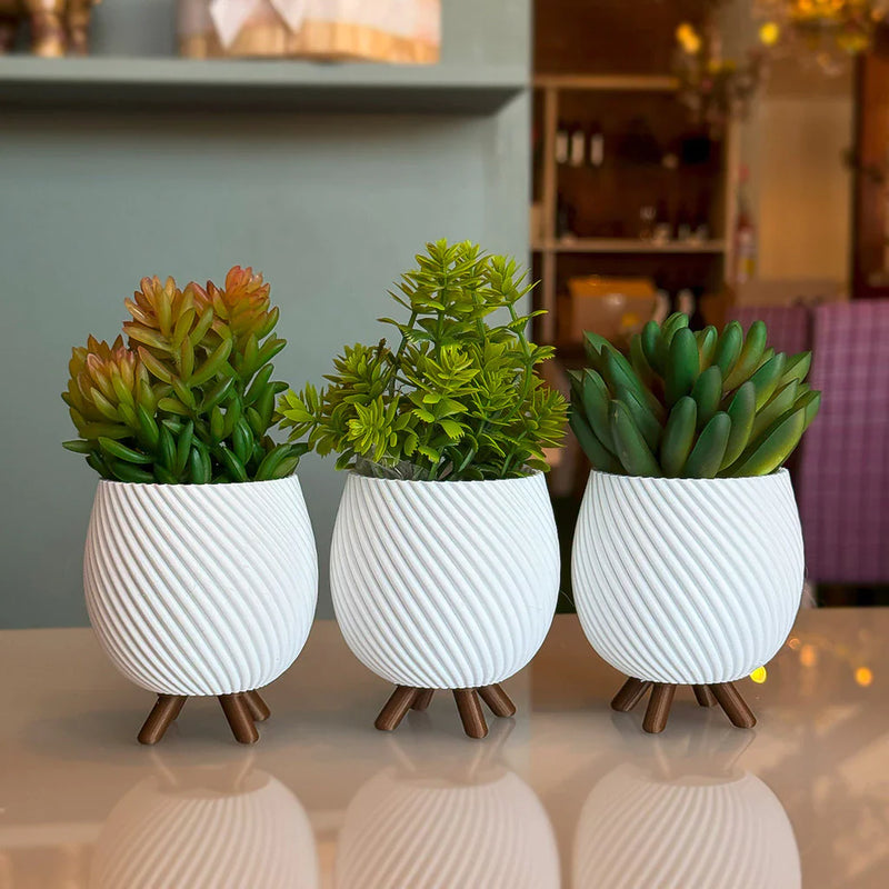 Trio de Vasos Cachepot Minimalista com Pezinho