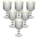 Jogo de Taças de Vidro Fio de Ouro Canelado