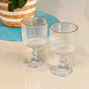 Jogo de Taças de Vidro Fio de Ouro Canelado