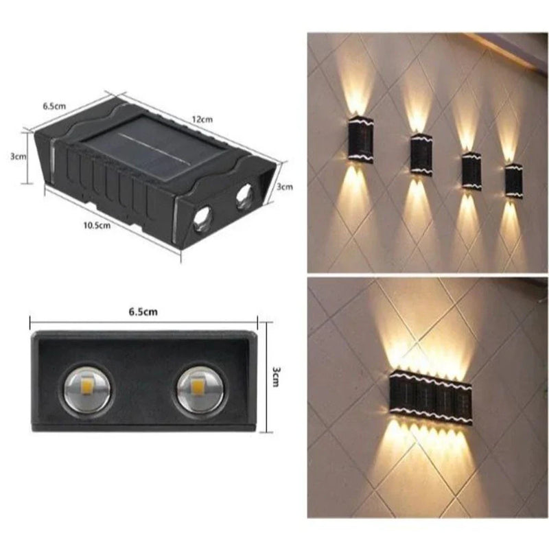 Kit 8 Luminárias LED Arandela Solar