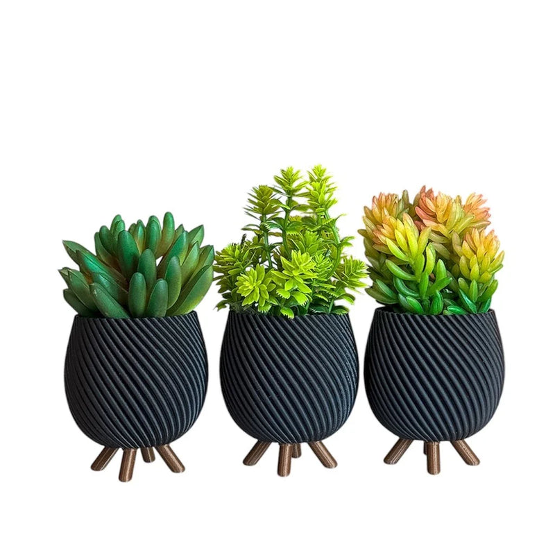 Trio de Vasos Cachepot Minimalista com Pezinho