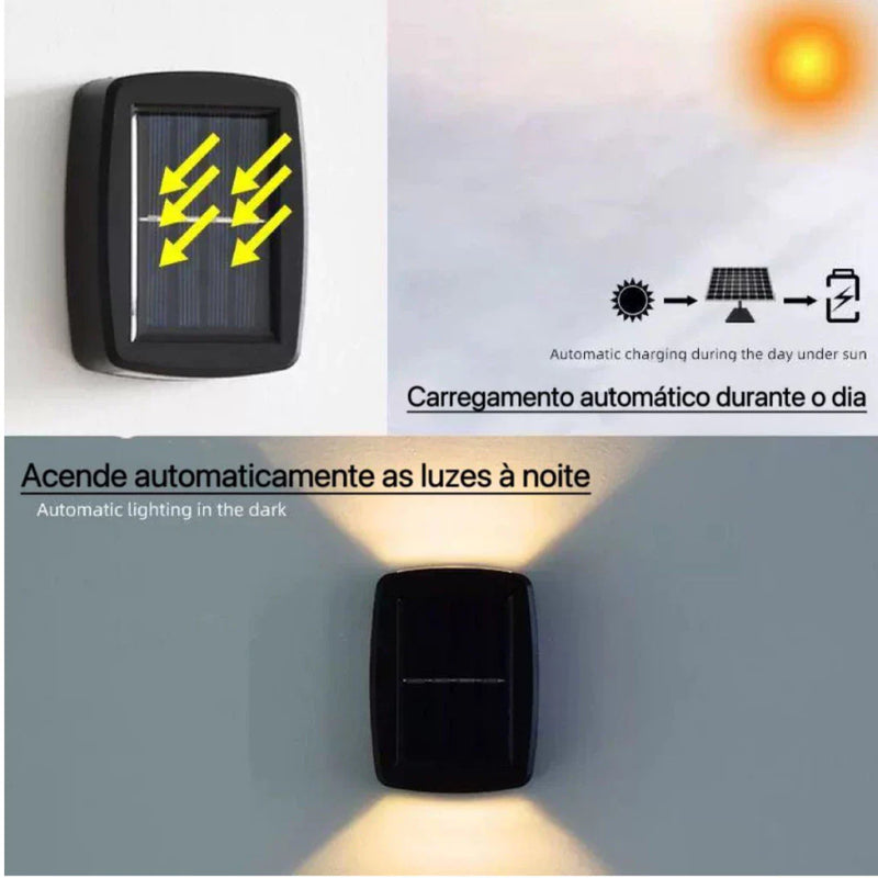 Kit 8 Luminárias LED Arandela Solar