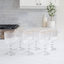 Jogo de Taças de Vidro Fio de Ouro Canelado